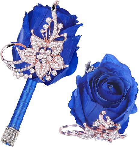 Vijiv Bling Boutonniere for Men Wedding, Pocket Boutonniere with Pins for Groomsmen Groom Suit, Artificial Rose Flowers for Prom Ceremony Anniversary Formal Dinner Party, Ivory in Saudi Arabia