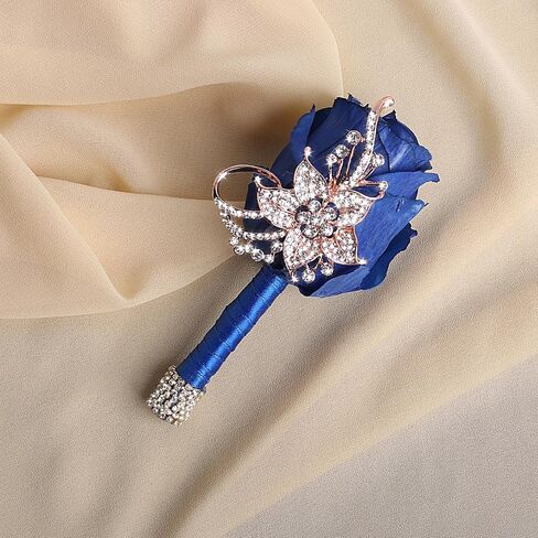 Vijiv Bling Boutonniere for Men Wedding, Pocket Boutonniere with Pins for Groomsmen Groom Suit, Artificial Rose Flowers for Prom Ceremony Anniversary Formal Dinner Party, Ivory in Saudi Arabia