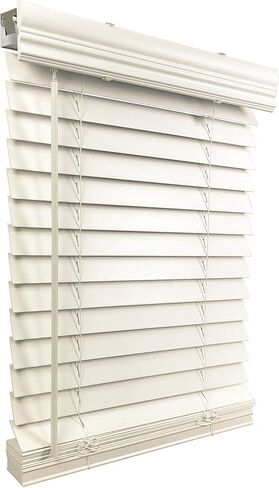 US Window And Floor 2" Faux Wood 22.125" W x 84" H, Inside Mount Cordless Window Blinds, Smooth White,CLF0102210840 in Kuwait