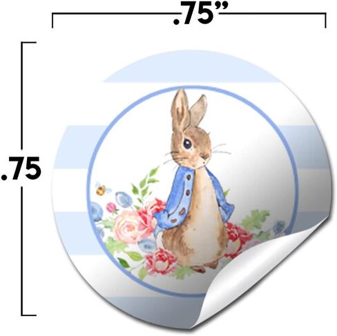 Little Rabbit Boy Baby Sprinkle Baby Shower Kiss Sticker Labels, 300 Party Circle Stickers sized 0.75" for Chocolate Drop Kisses by Amanda Creation, Great for Favors, Treats, Envelope Seals & Goodie Bags in Saudi Arabia
