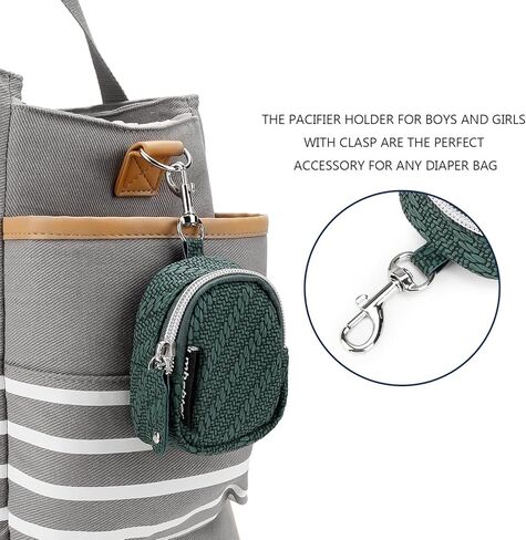 حافظة مصاصة Lmbabter مع مشابك من البولي يوريثان، تتضمن حافظة اللهاية الساحرة مشبكًا يُعلق على حقيبة الحفاضات أو المحفظة (أسود) in Kuwait