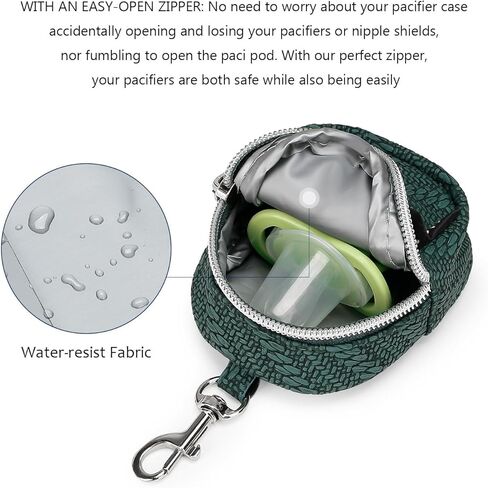 حافظة مصاصة Lmbabter مع مشابك من البولي يوريثان، تتضمن حافظة اللهاية الساحرة مشبكًا يُعلق على حقيبة الحفاضات أو المحفظة (أسود) in Kuwait