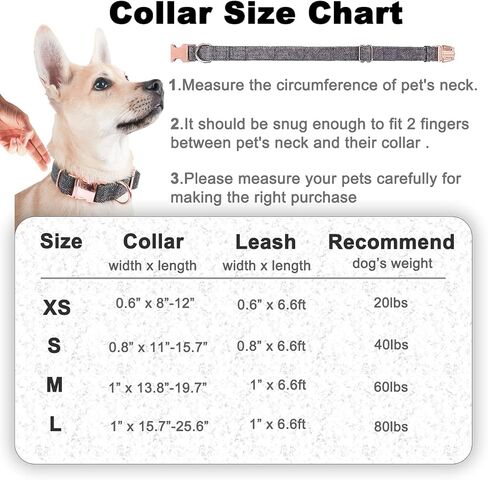 مجموعة طوق ومقود للكلاب، طوق قطني متين بإبزيم معدني ومقود متعدد الوظائف (6.6 قدم) قابل للتعديل 3 أطوال للكلاب الصغيرة والمتوسطة والكبيرة in Kuwait