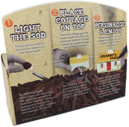 Irish Turf Ceramic Cottage Made in Ireland Irish Turf Candle Irish Croft House Ceramic Cottage Burner with 12 Peat Logs Irish Peat Briquettes Made in Co. Tipperary in Saudi Arabia