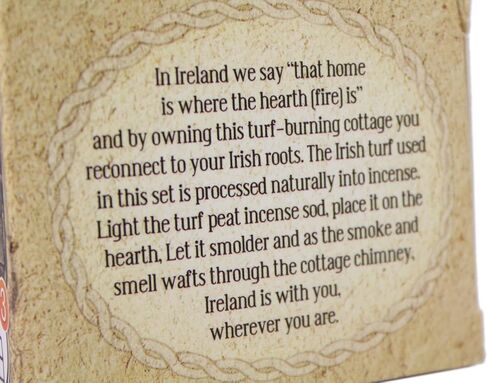 Irish Turf Ceramic Cottage Made in Ireland Irish Turf Candle Irish Croft House Ceramic Cottage Burner with 12 Peat Logs Irish Peat Briquettes Made in Co. Tipperary in Saudi Arabia
