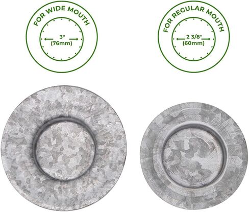 Tea Light Candle Holder Metal Lid Inserts by Mason Jar Lifestyle (6 Pack, Regular Mouth) in Saudi Arabia
