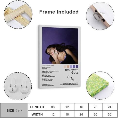 Olivia Poster Rodrigo (Guts) Album Cover Posters Decorative Painting Canvas Wall Posters And Art Picture Print Modern Family Bedroom Decor Posters 12x18inch(30x45cm) in Saudi Arabia