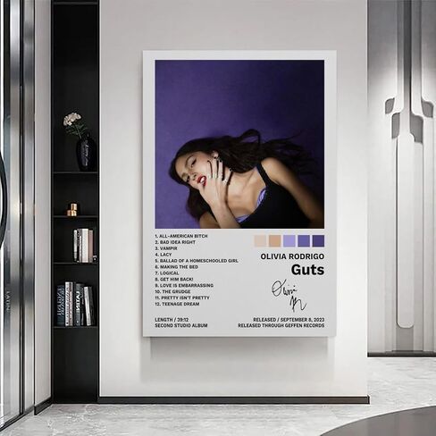Olivia Poster Rodrigo (Guts) Album Cover Posters Decorative Painting Canvas Wall Posters And Art Picture Print Modern Family Bedroom Decor Posters 12x18inch(30x45cm) in Saudi Arabia