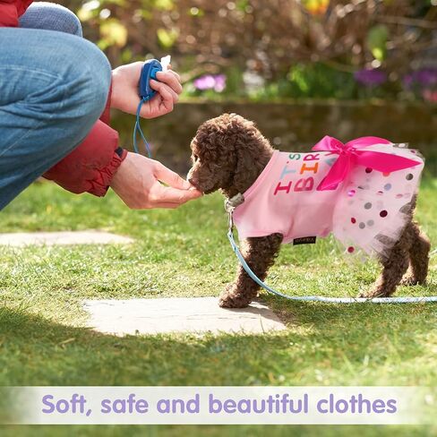 Fuyamp Dog Dresses Dog Birthday Dress, It's My Birthday Cotton Pink Dog Dress with Bandana, Small Dog Birthday Outfit Girl, for Pets Puppy Kitten Polka Dot Lace Tutu in Kuwait