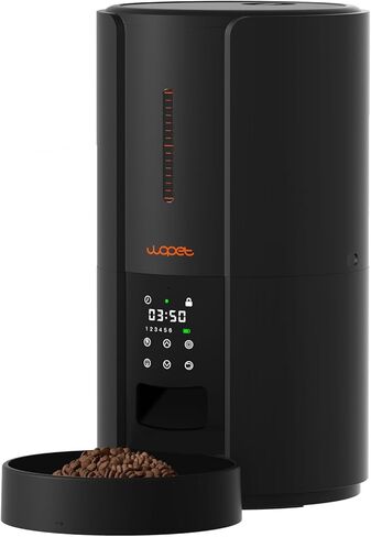 WOPET Automatic Cat Feeder, FT70 Plus 4L Auto Pet Dry Food Dispenser with Desiccant Bag for Cats and Dogs, Timed Cat Feeder Programmable 6 Meals Per Day, 10s Voice Recorder in Kuwait