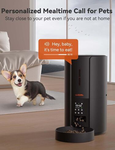 WOPET Automatic Cat Feeder, FT70 Plus 4L Auto Pet Dry Food Dispenser with Desiccant Bag for Cats and Dogs, Timed Cat Feeder Programmable 6 Meals Per Day, 10s Voice Recorder in Kuwait