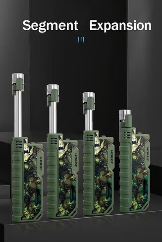Ambrogio.L Jet Torch Lighter, Scalable Long Neck with Visible Gas Window for Kitchen Fireplace Camping Candle Grill BBQ Fireworks，Gas not included,Black in Saudi Arabia
