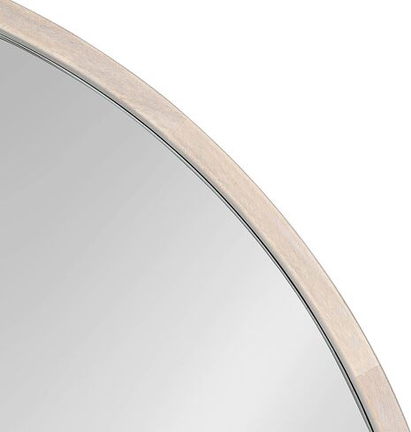 Kate and Laurel Valenti Farmhouse Round Wall Mirror, 28 inch Diameter, White, Decorative Circle Mirror in Kuwait