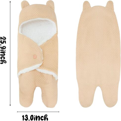 Baby Swaddle Blanket, Soft Plush Newborn Swaddle Wrap Baby Blankets, Cute Bear Unisex Baby Sleeping Bag for 0-6 Months Baby in Kuwait