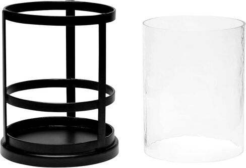 Eunoia Metal Candle Holder, Decorative Candle Holder for Pillar Candles with Removable Glass, Table Centerpiece Vintage Decorations for Home Parties Wedding Decor, Black in Kuwait