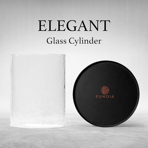 Eunoia Metal Candle Holder, Decorative Candle Holder for Pillar Candles with Removable Glass, Table Centerpiece Vintage Decorations for Home Parties Wedding Decor, Black in Kuwait