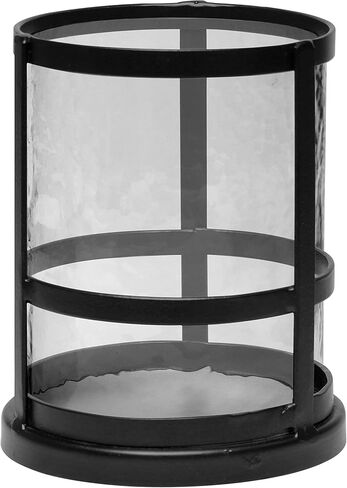 Eunoia Metal Candle Holder, Decorative Candle Holder for Pillar Candles with Removable Glass, Table Centerpiece Vintage Decorations for Home Parties Wedding Decor, Black in Kuwait