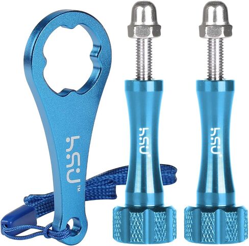 HSU Aluminum Alloy Thumbscrew Set (Extension)+ Wrench (Black) | for Gopro Hero 13, 12, 11, 10, 9, 8, 7, Compatible with GoPro Media Mod, AKASO Campark Osmo Action and Other Action Cameras in Kuwait