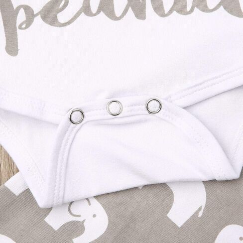 Rarjuiey 3Pcs Newborn Baby Boy Girl Elephant Outfits Long Sleeve Little Peanut Romper Bodysuit+Pants+Hat in Kuwait