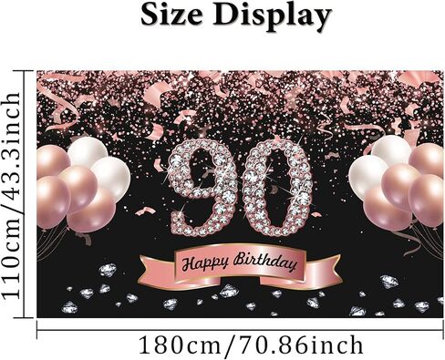 زينة عيد الميلاد التسعين من Trgowaul للنساء - لافتة خلفية لعيد الميلاد التسعين باللون الذهبي الوردي لها، لوازم حفلات عيد ميلاد سعيد وخلفية لوازم التصوير الفوتوغرافي in Kuwait