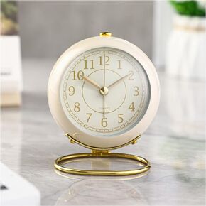 ليوانج ساعة استيقاظ مكتب عتيقة بتصميم رقم روماني للاطفال وطاولة غرفة النوم وجانب السرير وديكور المنزل، ابيض كريمي in Kuwait