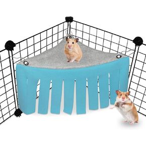 WishLotus Hamster Hideout، خيمة مخبأ للحيوانات الصغيرة، ملحقات قفص الحيوانات الأليفة من الصوف والغابات، فراش عش لخنزير غينيا، شينشيلا، القنفذ، الجرذ، السنجاب، النمس، الأرنب القزم (أزرق + رمادي) in Kuwait