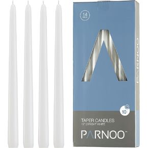 شموع عاجية - مجموعة من 14 شمعة بدون قطرات - بطول 30.48 سم، وسمك 3/4 بوصة - احتراق نظيف لمدة 10 ساعات in Kuwait