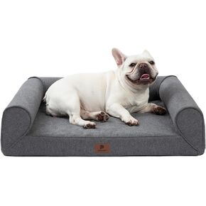pettycare Orthopedic Dog Bed for Large Dogs Egg-Crate Foam Waterproof XXL Pet Bed with Sides Non-Slip Bottom Big Dog Couch Bed with Washable Removable Cover,Grey 53x40 in Kuwait