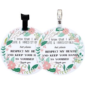 PLIGREAT 2 Pack No Touching Car Seat Sign, Flowers Pattern No Kissing Stroller Tag with Hanging Straps and Clip, No Touching Baby Sign for Newborn Girl Boy in Saudi Arabia