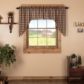 ستائر نافذة المطبخ من VHC Brands Rustic & Lodge Farmhouse - لون ذهبي داكن in Kuwait