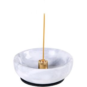 Daszui Marble Incense Holder， with 9 Incense Holes, Meditation Beautiful Natural Marble Incense Burner, Easy to Catch All The Incense Ashes (White) in Kuwait