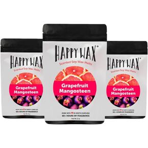 شمع الصويا والجريب فروت والمانجو من هابي واكس يذوب الشمع المعطر المملوء بالزيوت العطرية، مثالي لإذابة الشمع أو المكعب أو سخان التارت، 6 أونصة إجمالية متعددة العبوات in Kuwait