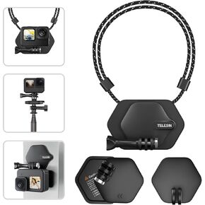 TELESIN 360 حامل مغناطيسي على الصدر مع حزام للرقبة وقلادة وإكسسوارات للجسم لـ GoPro Max Hero 11 10 9 8 7 Insta360 X3 GO3 DJI Action 3 4 in Saudi Arabia