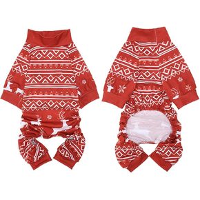 بيجامة Futmtu Chirstmas للكلاب من مادة ناعمة قابلة للتمدد، بيجامة للكلاب من Onesie Pet Pjs Dog هدية عيد الميلاد (M، C) in Kuwait