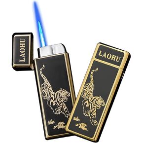 Torch Lighter, Jet Flame Dragon Design Butane Lighters, Refillable Jet Torch Lighter with Adjustment Tool, Portable Adjustable Jet Flame Lighter for Indoor,Outdoor,Family Use (Dragon-Gold)