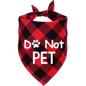 Ptzizi Funny Red Plaid Cotton Pet Dog Triangle Dog Bandana, Do Not Pet Dog Small Medium Large Boys Girls Pet Dog Birthday Party Clothing Decorations Scarf Bibs Gifts for Pet Dog Lovers in Kuwait