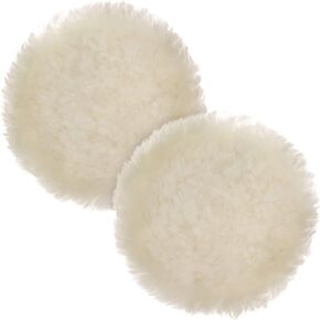 TCP Global Premium 6 Inch Wool Buffing Pads (2 Pack) - 100% Natural Wool Buffer Pads, Polishing Pad for Car Detailing - 1 Inch Thick Pile, Hook and Loop Buffing Pad for Orbital Buffer in Kuwait
