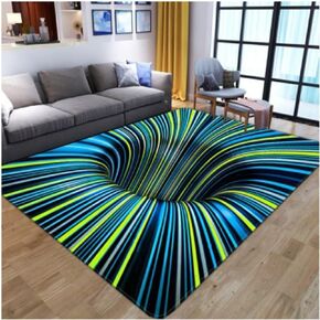 CORYUEE 3D Optical Illusion Rug Colorful Vortex Trippy Realistic Area Rugs for Living Room Bedroom Floor Mats 59 in x 39 in