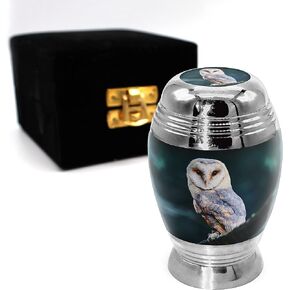 Observing Owl Keepsake Urns for Human Ashes with Velvet Gift Box for Cremation Keepsakes for Ashes Set of 4