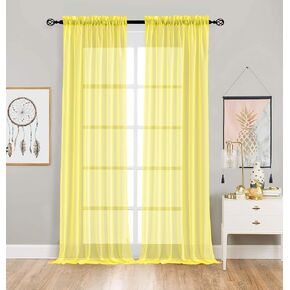 GoodGram 2 Pack: Basic Rod Pocket Sheer Voile Window Curtain Panels - Assorted Colors (Burgundy, 84 in. Long) in Kuwait