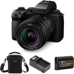 Panasonic Lumix S5 IIX Mirrorless Camera with 20-60mm f/3.5-5.6 Lens, Bundle with Battery, Smart Charger and Shoulder Bag