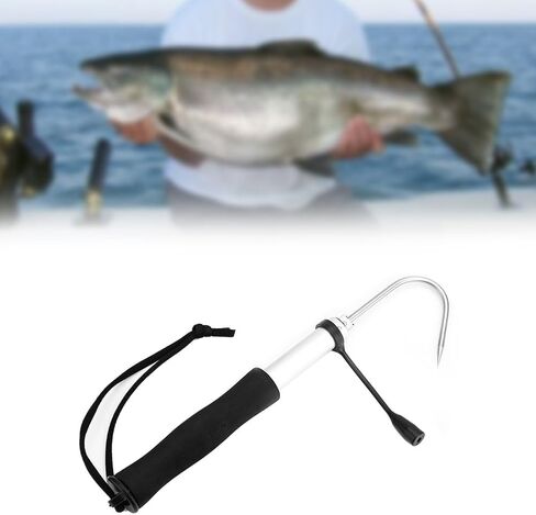 Junluck Fishing Gaff Hook, Stainless Steel Retractable Fishing Gaff Lightweight Sharp Hook Non-Slip Fishing Gear Hook Tackle with Soft EVA Handle for Saltwater Fishing/Boat Fishing/Kayak Fishing in Saudi Arabia