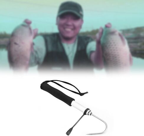 Junluck Fishing Gaff Hook, Stainless Steel Retractable Fishing Gaff Lightweight Sharp Hook Non-Slip Fishing Gear Hook Tackle with Soft EVA Handle for Saltwater Fishing/Boat Fishing/Kayak Fishing in Saudi Arabia