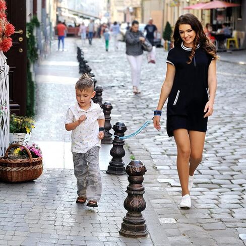 سلسلة معصم مضادة للفقدان مقود للأطفال مع أقفال أمان مطورة للأطفال الرضع والأطفال وسوار المعصم للأنشطة الخارجية والتسوق (وردي 8.2 قدم) in Kuwait