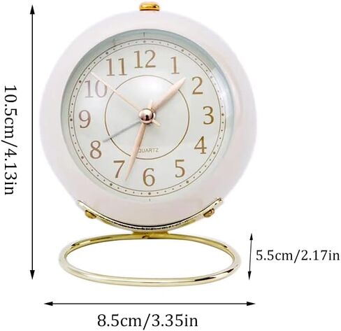 ليوانج ساعة استيقاظ مكتب عتيقة بتصميم رقم روماني للاطفال وطاولة غرفة النوم وجانب السرير وديكور المنزل، ابيض كريمي in Kuwait