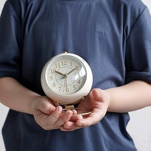 ليوانج ساعة استيقاظ مكتب عتيقة بتصميم رقم روماني للاطفال وطاولة غرفة النوم وجانب السرير وديكور المنزل، ابيض كريمي in Kuwait
