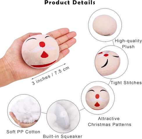 بيدجوت 8 قطع عيد الميلاد القطيفة للكلاب التي تصدر صوتًا، ألعاب مضغ محشوة، لعبة تفاعلية للجرو المتين تتضمن البطريق، الأيائل، العفريت، الغول، سانتا كلوز، رجل الثلج للكلاب الصغيرة والمتوسطة والكبيرة in Kuwait