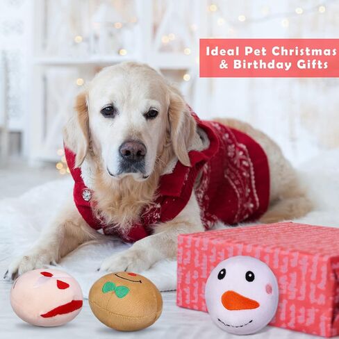 بيدجوت 8 قطع عيد الميلاد القطيفة للكلاب التي تصدر صوتًا، ألعاب مضغ محشوة، لعبة تفاعلية للجرو المتين تتضمن البطريق، الأيائل، العفريت، الغول، سانتا كلوز، رجل الثلج للكلاب الصغيرة والمتوسطة والكبيرة in Kuwait