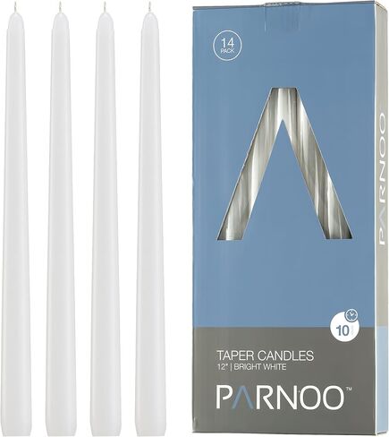 شموع عاجية - مجموعة من 14 شمعة بدون قطرات - بطول 30.48 سم، وسمك 3/4 بوصة - احتراق نظيف لمدة 10 ساعات in Kuwait