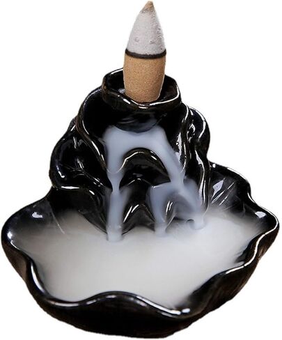 مبخرة من السيراميك بتدفق عكسي، حامل بخور شلال، مبخرة سيراميك ابداعية مصنوعة يدويا لتدفق عكسي للمنزل والمقهى وديكور غرفة اليوجا in Kuwait